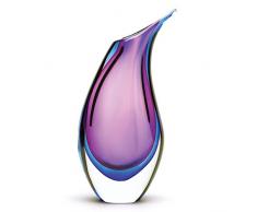 Koehler 40 cm Modern Duo Ton Glas Vase, Violett, 17,8 x 10,2 cm X 15 3/10,2 cm Hohe