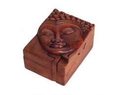 NOVICA 310642 - Glory of Buddha Holz Puzzle Box, braun