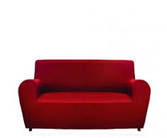 GEMITEX Magischer Sofabezug, 4 Sitzpolster, einfarbig, elastisch, Polyester, Bordeaux, Rückenlehne bis 280 cm