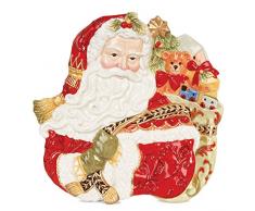 Fitz and Floyd Damast Holiday Collection Salatteller, Vintage-Stil, Rot/goldfarben Schnittchen-Teller Standard mehrfarbig