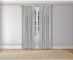 Duck River Textiles – Rina Crushed Linen Texturierte Gardinen für Wohnzimmer & Schlafzimmer Set mit 2 Paneelen (88,9 x 213,4 cm) – Blau Traditionell 35 X 84 Silber