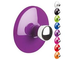 Spirella Handtuchhaken Haken Selbstklebend Bad und KücheBowl Handtuchhalter Kleiderhaken Ohne Bohren Ø5 cm - Lila