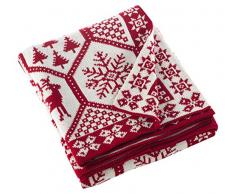 SARO LIFESTYLE Sevan Collection Strickdecke, Weihnachtsdesign, 127 x 152 cm, Rot