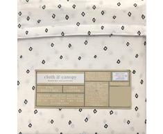 Cloth & Canopy Bettlaken-Set aus Stoff und Betthimmel, King Size, geometrisches Muster, Schwarze Diamant-Formen auf cremefarben, 100% Baumwolle