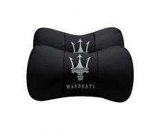JSAMZ Auto-Nackenkissen, bequem, weiches atmungsaktives Leder, Kopfstütze, Nackenstütze, Nackenkissen Fit for Maserati
