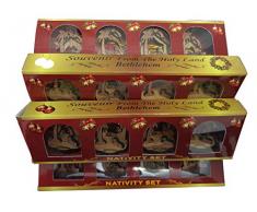 Jerusalem 4er Set 3-D Olivenholz Krippenfiguren Krippenfiguren