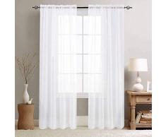 topick Voile Vorhänge, Gardinen, Rod Tasche, Set von zwei, Polyester, Pole Top|White, L84|Pair