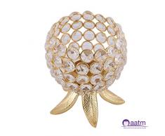 Aatm Teelichthalter aus Messing für Votivkerzen und Teelichthalter für Feier, Heimdekoration, Geschenk, Durchmesser: 6,3 cm, Höhe: 10,2 cm