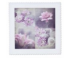 3dRose qs_271651_1 God Bless You Text und Kreuz der bunten Ostereier auf weißem Tagesdecke, quadratisch, 10 x 10 cm