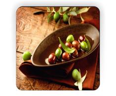 Rikki Knight Rustikal Szene Oliven und Olivenöl Design Quadratisch Kühlschrank Magnet