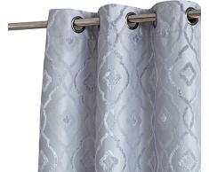HLC.ME Spalier beflockt 100% Verdunkelung Thermo-Fenstervorhang Ösenpaneele – energieeffizient, vollständige Dunkelheit, Rauschunterdrückung – ideal für Wohnzimmer & Schlafzimmer – 2 Stück 37 x 63 / Pair elfenbeinfarben
