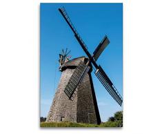 Premium Textil-Leinwand 80 x 120 cm Hoch-Format Wallholländer, Windmühle, Bierde | Wandbild, HD-Bild auf Keilrahmen, Fertigbild auf hochwertigem Vlies, Leinwanddruck von Barbara Boensch