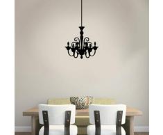 Vinyl-Wandaufkleber - Kronleuchter - 91,4 x 53,3 cm - modernes Lampen-Design für Zuhause, Schlafzimmer, Wohnzimmer, Wohnung, Arbeit, Dekoration - trendiger Chic für den Innenbereich, Haushalt, Büro, Arbeitsplatz 36 x 21 schwarz