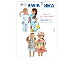 Kwik Sew K3771 Schnittmuster für Puppenkleider, Größe für 45,7 cm große Puppen