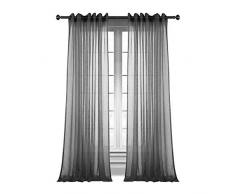 Dreaming Casa Zwei scheibenelementen massiv Vorhänge, Gardinen Vorhänge, Polyester-Mischgewebe, Rod Pocket-grey, 2*(52 W x 84 L)