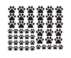 JURUOXIN 49-teiliges Set Wandtattoo mit Hundepfoten aus Vinyl für Kinderzimmer, Schlafzimmer, Wohnzimmer, Tiere, Fußabdrücke, Wanddekoration, für Kinder, Jungen, Mädchen, Babys, Kinderzimmer, Schlafzimmer, Wohnzimmer, Tiere,