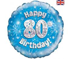 Blau Alter 80 Runde Folienballon (nicht aufgeblasenen)