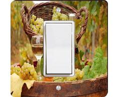 Rikki Knight weiß Weingläser mit Weintrauben Single Wippe Licht Teller