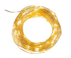 Idena Micro Lichterkette mit 200 LED in warm weiß, mit 8 Stunden Timer Funktion, für Innen und Außenbereich, für Partys, Weihnachten, Deko, Hochzeit, als Stimmungslicht, ca. 24,9 m, silber