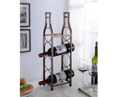 Kings Brand Furniture Johansen Weinregal, Metall, gebürstetes Kupfer