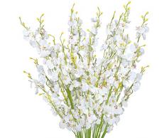 Trimgrace Kunst-Orchideen-Blumen, künstliche Orchideen, mit Langen Stielen, für Hochzeit, Zuhause, Party, Büro, Terrasse, Hof, Dekoration, Restaurant, Terrasse, Möbel, Blumengesteck weiß