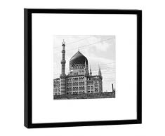 COGNOSCO Fotografie im Holzrahmen: Yenidze Fotodruck-Format 27 x 27 cm-Rahmenfarbe schwarz-Hochwertiges Wandbild, Geschenkidee oder Souvenir aus Dresden, Holz, Weiß, Rahmen
