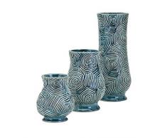 Imax 25536-3 Vasen 3-er Set, Petrol