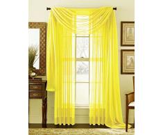 Imperium Comfort Vorhang für Zuhause, Hochzeit, Dekoration, solider Voile-Schal, Volant für Fenster, einfaches Fenster (1er-Pack, B 54 x L 144 cm, weiß), Textil Polyester Voile, rot, 2 Panels 54W x 72L