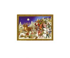 Alexander Taron Importeur ADV771 Sellmer Advent-Weihnachtsmann und Schlitten, 26,7 cm H x 36,8 cm B x 0,2,5 cm T, Braun