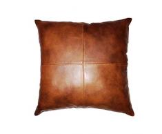 Arcanyne Kraft Lammfell Leder Kissen Tan 20x20 Hautfarben