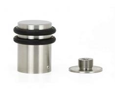 Türstopper, für schwere Türen, 35x50mm, Gewindeboden, Metallspreizdübel, Edelstahl, schwarzer Gummi, I-206/50-CB