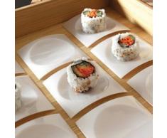 ZAPPY 100 Elegantes Einweg Kunststoff quadratische Teller Dessert Mini Sushi Cupcake Pie Teller weiß