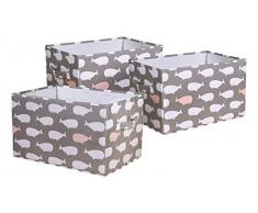 Lush Decor Wal Stoff verdeckt 3 Stück faltbar Aufbewahrungsbox Set, Rose, M