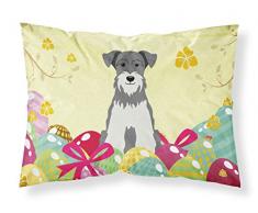 Ostereier Miniatur Schanuzer Salz und Pfeffer Stoff Standard-Kissenbezug