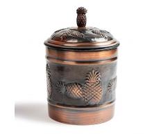 nu steel NuSteel Ananas 4 QT Edelstahl, schöne Lebensmittel-Aufbewahrungsbehälter für Küchentheke, Tee, Zucker, Kaffee, Caddy, Mehl Kanister mit Gummidichtung Deckel, Kupfer Antik