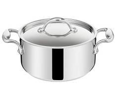 Lagostina ACCADEMIA LAGOFUSION Kochtopf, Edelstahl, 24 cm (5,3 l) + Deckel, für alle Herdarten geeignet, auch Induktionsherde, stabiler genieteter Griff, Italien, 25 Jahre Garantie 0116031224