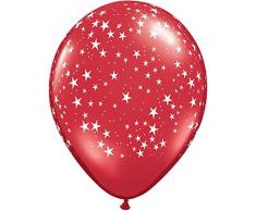 La Luftballons 94.195,9 cm Stars-a-Round Qualatex Latex Luftballons (50 Pack), 27,9 cm Ruby Rot