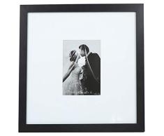 Signature Frame Bilderrahmen für Hochzeit, 35,6 x 35,6 cm, Holz, für Wand und Tisch, inkl. Montagezubehör, Schwarz