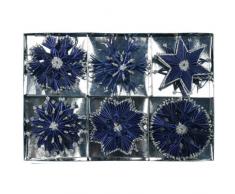 Polish Christmas Ornaments Christbaumschmuck aus Strohhalm, Blau, 18 Stück