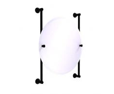 Allied Brass Carolina Collection Round Frameless Rail Mounted Mirror Wandspiegel, Matte Black