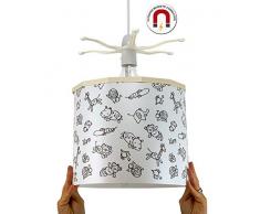 Ereki Hängelampenschirm ABS Hitze und Flammenfest weiß schwarz