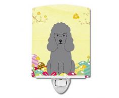 Carolines Treasures Ostereier Pudel Silber Keramik Nachtlicht, 15,2 x 10,2 cm, Mehrfarbig