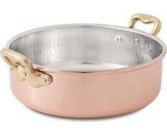 Cu Artigiana Luxury Line Stielkasserolle Niedrig, Kupfer, braun, 28 cm