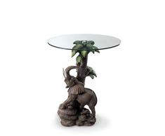 OK Lighting Beistelltisch mit Glasplatte, Elefant, 61 cm hoch