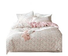 ORoa Wende Bettbezug Set mit 2 kissenrollen für Kinder Pflanze Baum Tree Blume Flower Muster 3-teiliges Bettwäsche-Set, Baumwolle, Stil Nr. 4, Full/Queen