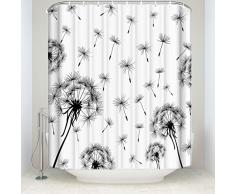 YEHO Art Gallery Bad Vorhang mit Weihnachten Thema Frohe Weihnachten und Happy New Year Einfachen, Löwenzahn Muster Stoff Wasserdicht Barthroom Duschvorhang mit Haken 72x78 Stil 1