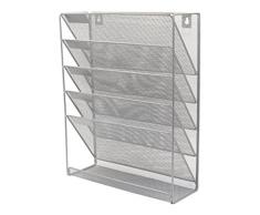 P AG Zum Aufhängen Datei Halter Mail Sortiermaschine Magazin Rack Office Supplies Metall Mesh Schreibtisch Organizer, 6 Etagen Silber