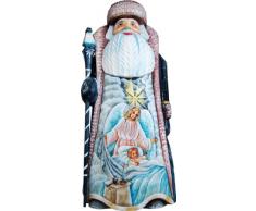 G. Debrekht Beleuchtung Start Santa Holz geschnitzt und handbemalt Figur