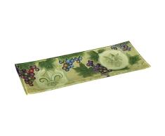 Unbekannt Ne Qwa Art 7171210 handbemalt Glas Fleur de Lis Vines Serviertablett, 13.75-inches von 5.25-inches, grün