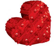 amscan Pinata Heart Foil Decoration-14.6cm x 14.8cm-1 Pc Mini-Piñata-Herz-Dekoration, 14,6 cm x 14,8 cm, 1 Stück, Mehrfarbig